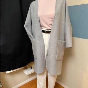 Ann Taylor Gray Open-Front Coat